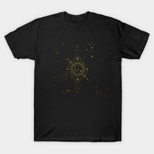 Cosmic Leo Gold Texture T-Shirt